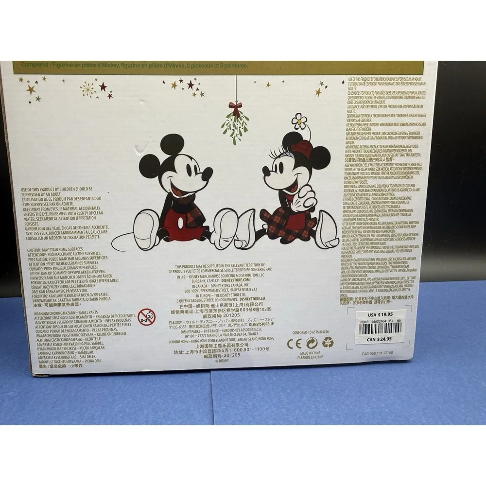Disney Store Mickey and Minnie Mouse Christmas Ornament Paint Kit Set New In Box